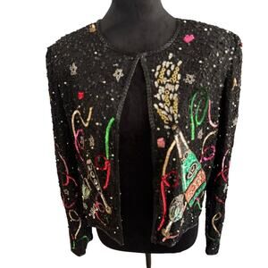 Lawrence Kazar Vintage Silk Beaded Celebration Jacket – M (fits small)